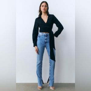 Zara high rise jeans (slim flared cut)